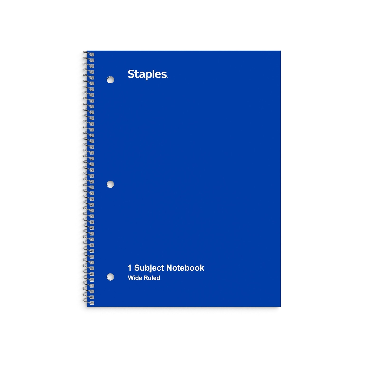 Staples 1-Subject Notebook, 8 x 10.5, Wide Ruled, 70 Sheets, Blue (TR24003)