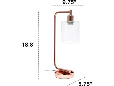 Lalia Home Studio Loft Incandescent Desk Lamp, 18.8", Polished Rose Gold (LHD-2002-RG)