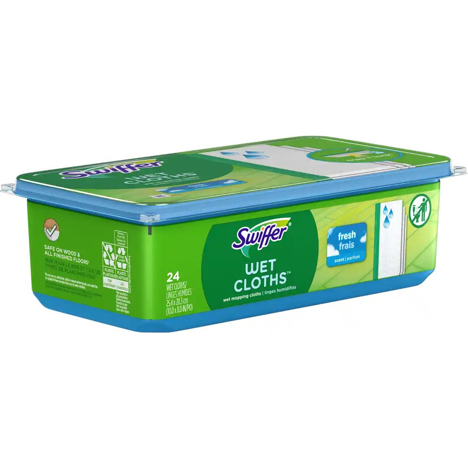 Swiffer Sweeper Wet Mopping Pad Refill, Fresh Scent, White, 24/Pack, 6 Packs/Carton (35155)