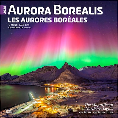 2026 BrownTrout Aurora Borealis 12 x 12 Monthly Wall Calendar (9798330702176)