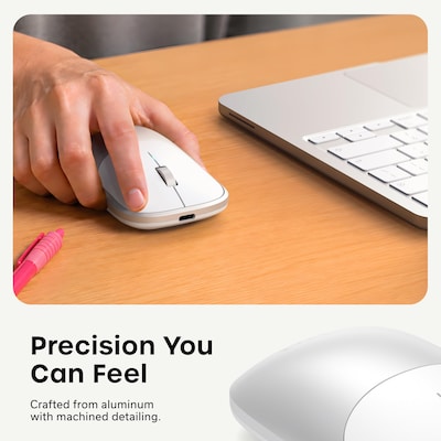 Satechi Slim EX Wireless Ambidextrous USB-C Mouse, Silver (ST-MEXS)