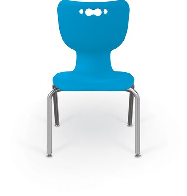 MooreCo 14" Hierarchy Student Chair with 4 Legs, Blue/Chrome Base (703673595384)