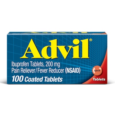 Advil Ibuprofen Pain Reliever/Fever Reducer, 200mg, 100/Box (015040)