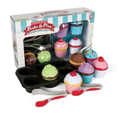 Popular Playthings Magnetic Bake & Play Cupcakes, Multicolored, 21/Set (PPY64005)