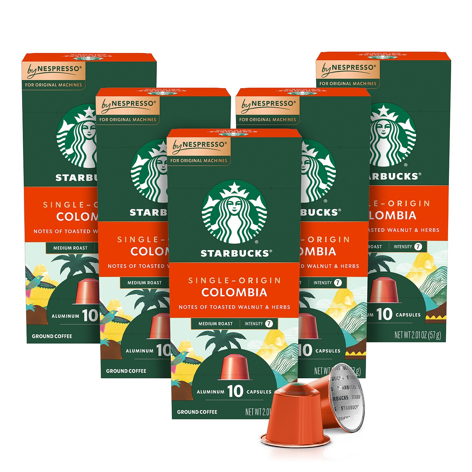 Starbucks Colombia Coffee Nespresso Original Capsules, Medium Roast, 50/Box (109052)