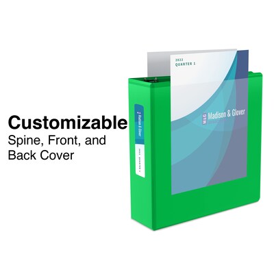 Staples Standard 3-Inch D-Ring Non-View Binder, Holds Up to 600 Sheets, Green, Large Capacity Binder for Office & School