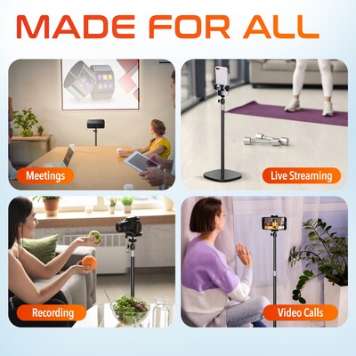 Delton 190S Tilt/Rotate Floor Projector Stand with Height Adjustable 33" - 47", Black (DPS190S)