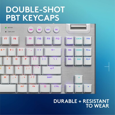 Logitech G Series G915 X LIGHTSPEED TKL Wireless Tactile Gaming Keyboard, White (920-012732)