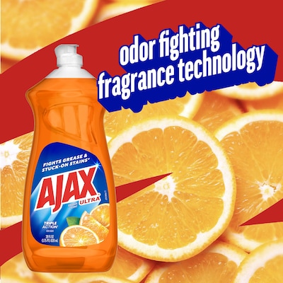 Ajax Triple Action Liquid Dish Soap Refill, Fruity Orange Scent, 28 oz. (144678)