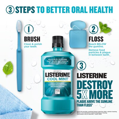 Listerine Cool Mint Antiseptic Mouthwash, 1.0 L (24489093)