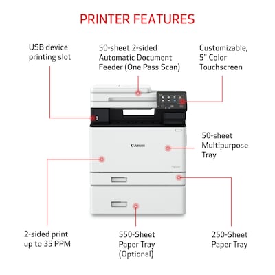 Canon Color imageCLASS MF753Cdw Wireless Color All-in-One Laser Printer (5455C010)