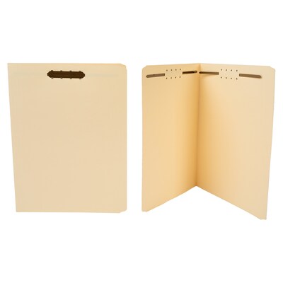 Quill Brand® Heavy-Duty Reinforced Straight Cut File Folders, 2-Fasteners, Letter, 2-Ply, Manila, 50/Bx (7-37523)