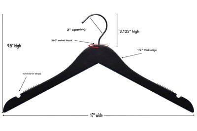 Nahanco Wood Clothes Hangers, Natural, 100/Carton (20017BH)