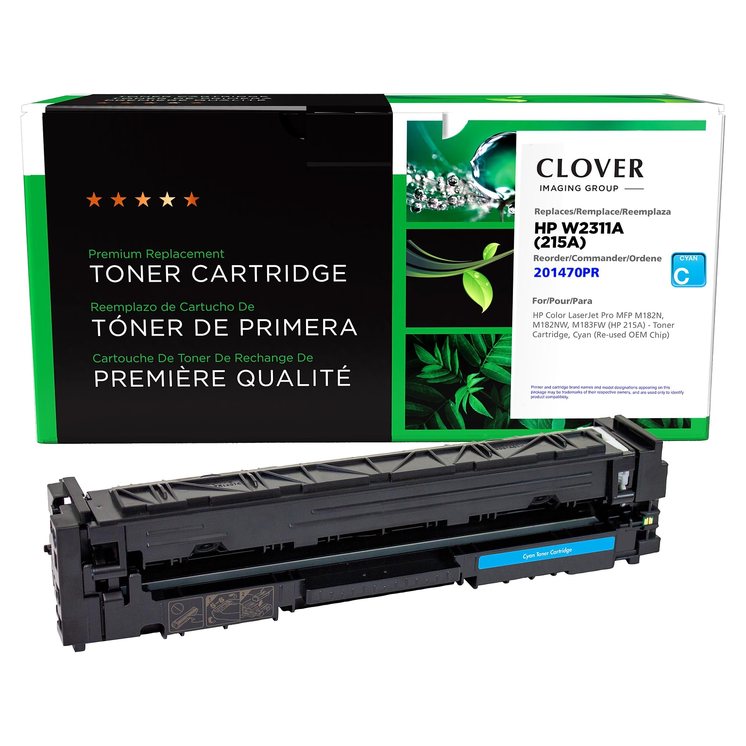 Clover Imaging Group has replaced the Cyan Standard Yield Toner Cartridge for HP 215A (W2311A)