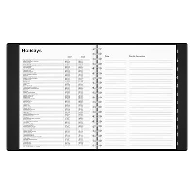 2027 Staples 8" x 11" Four-Person Daily Appointment Book, Black (ST58479)