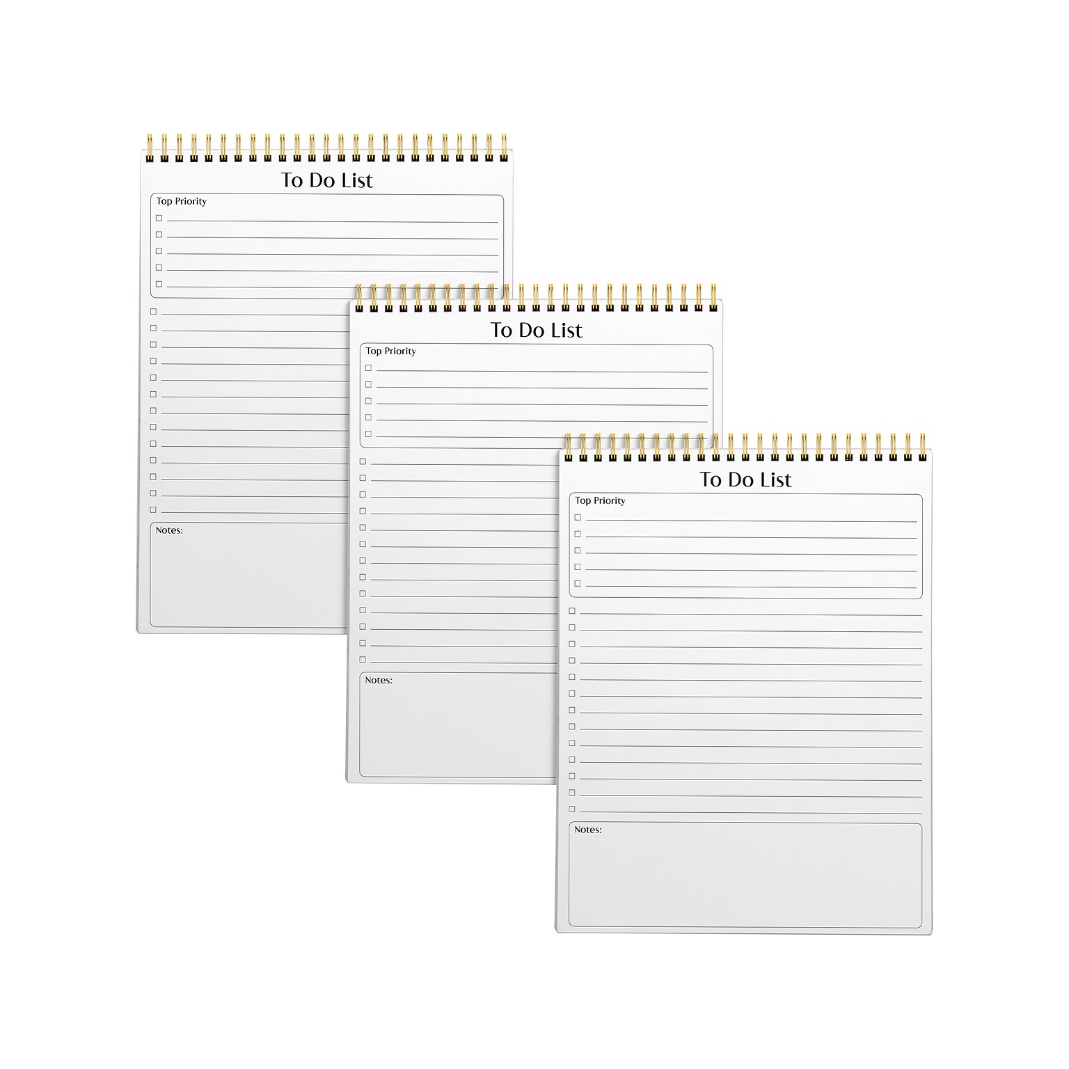 Better Office To-Do List Notepad, 8.5 x 11, Ruled, White, 50 Sheets/Pad, 3 Pads/Pack (25823-3PK)