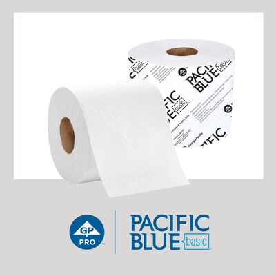 Pacific Blue Basic High Capacity Toilet Paper, 2-Ply, White, 1000 Sheets/Roll, 48 Rolls/Carton (19448/01)