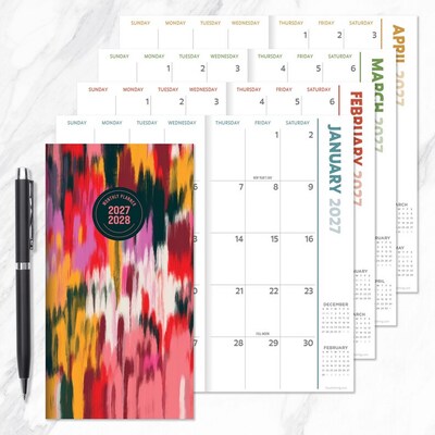 2027 TF Publishing Paint Streak 3.5" x 6.5"  Monthly Standard Planner, Paperboard Cover, Multicolored (27-7008)