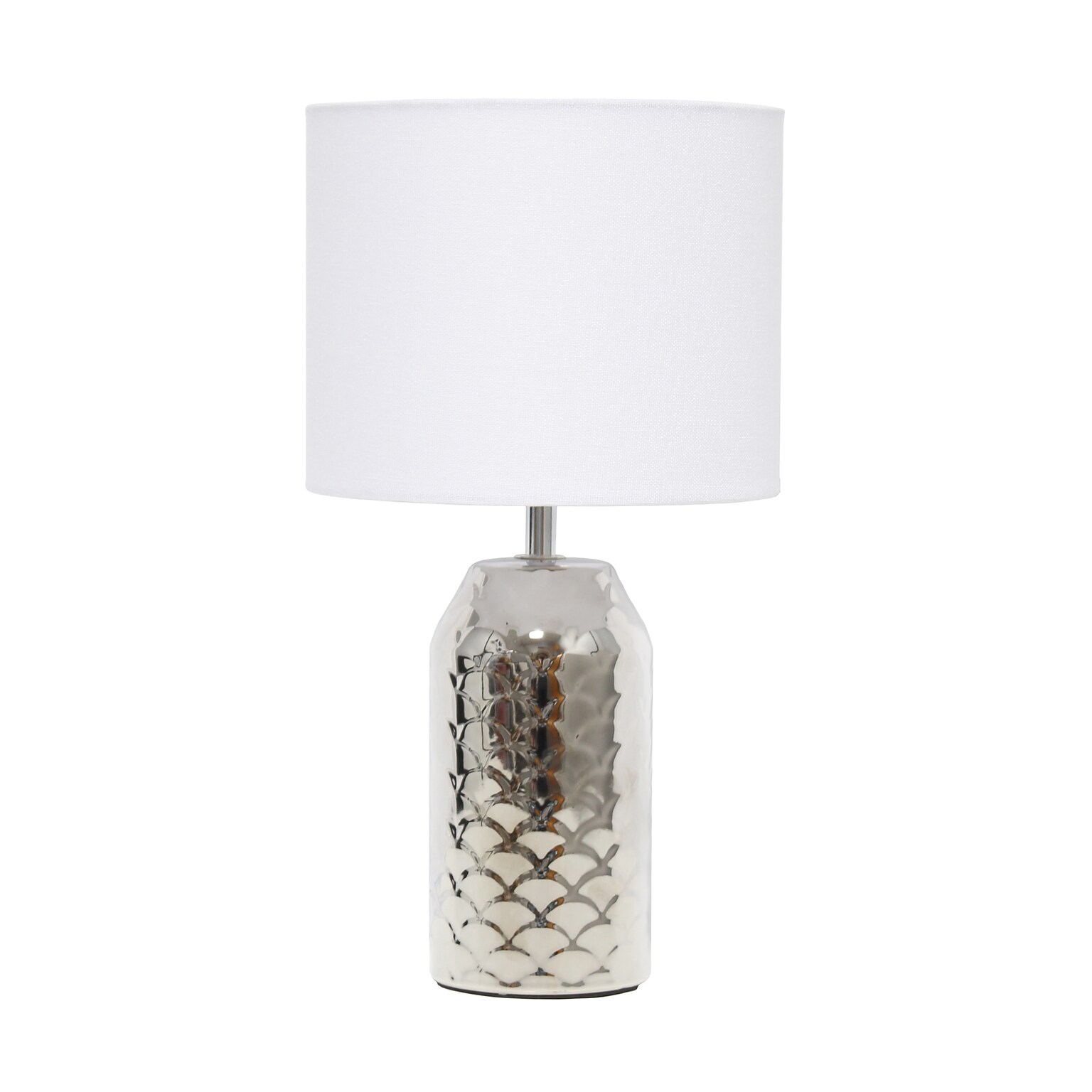 Simple Designs Whimsical Wave 13.4 LED Table Lamp, Chrome Base/White Shade (LT2123-CHR)