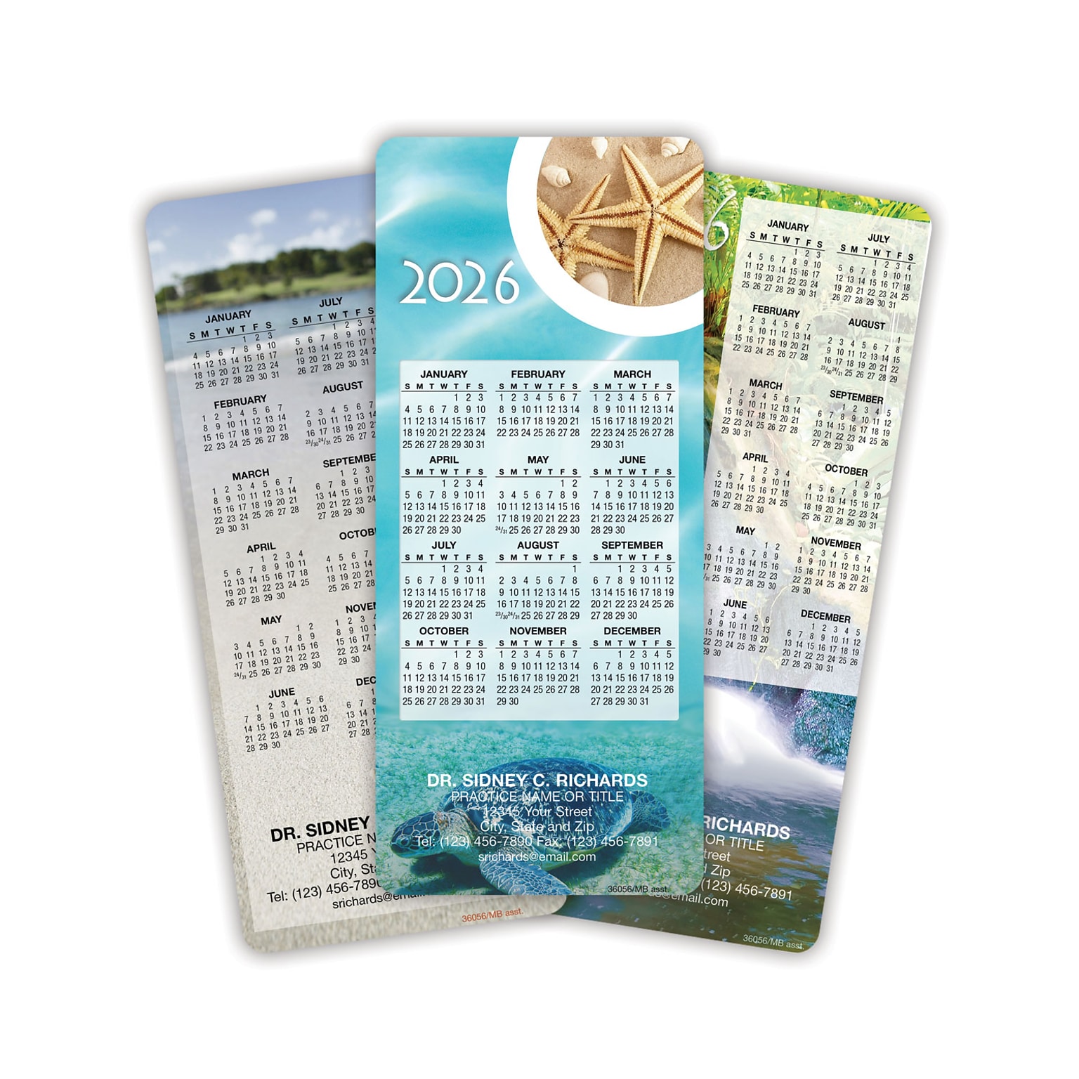 Custom Hanging Calendar Assortment Packs, 3.625 x 8.5, 12 Pt. Coated Stock, Three Designs, 100/Pack