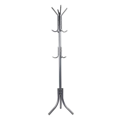 Mind Reader 69" x 18" Coat Rack, Silver, Metal (COATRACK11-SIL)