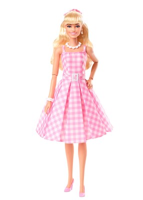 Mattel Barbie The Movie Barbie Doll, Pink Gingham Dress (HPJ96)