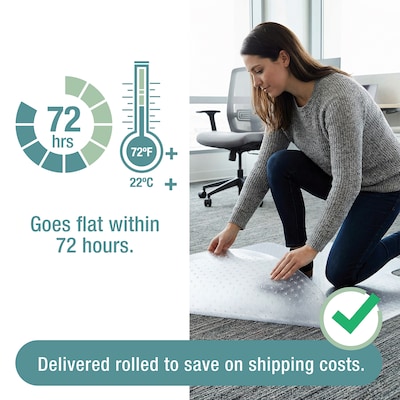 Floortex Cleartex TrYlok Carpet Chair Mat with Lip, 35" x 47", Designed for Low-Pile Carpet, Clear Vinyl (NRCMFLVT0003)
