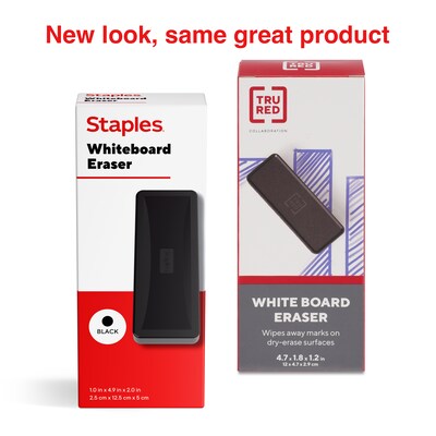 Staples Whiteboard Eraser, Black (ST63646)