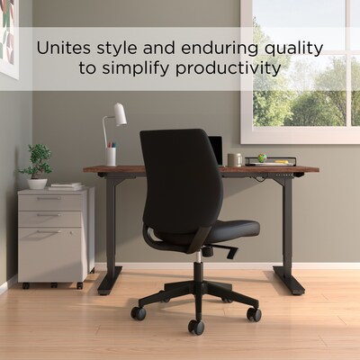 Union & Scale™ Essentials™ Ergonomic Armless Fabric Task Chair, Black (UN59382)