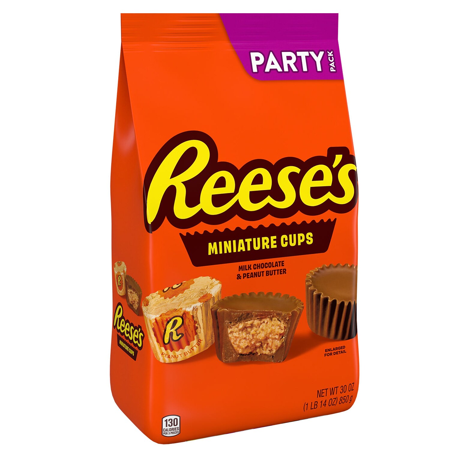 Reeses Miniatures Milk Chocolate Peanut Butter Cups Candy Party Pack, 30 oz. (246-00412)