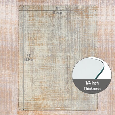 Mind Reader Carpet & Hard Floor Chair Mat, 36" x 46", Clear Tempered Glass (TGC4636-CLR)