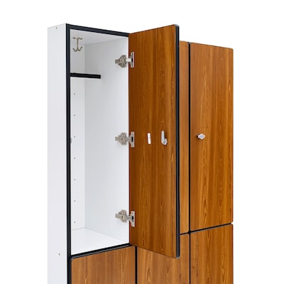 Alpine Industries 72" 2-Tier 3-Column Storage Locker, Oak (701-O-3-MK)