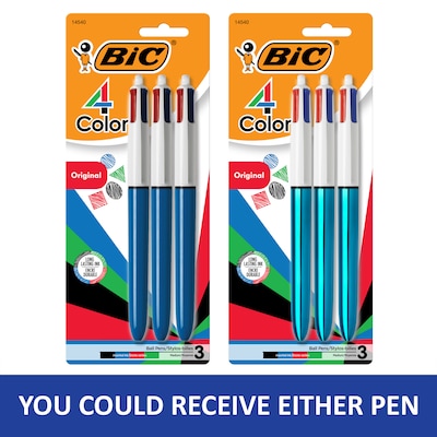 Bic 4 Colours Original Ballpoint Pens 2+1 Pack