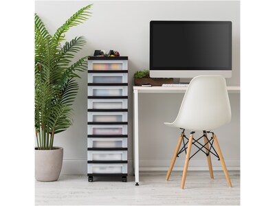 Iris 9-Drawer Standalone Storage, Black/Translucent White (585005)