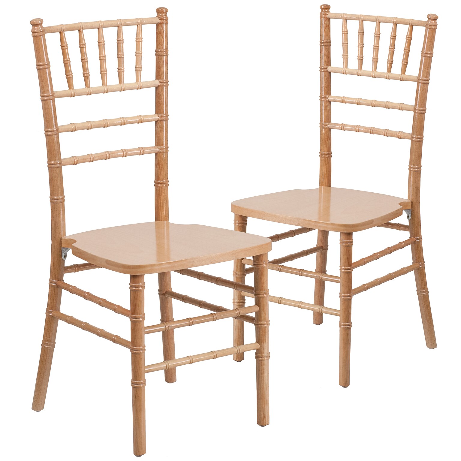 Flash Furniture HERCULES Series Wood Chiavari Chair, Natural, 2 Pack (2XSNATURAL)