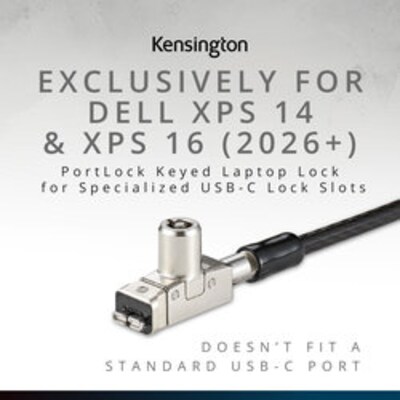 Kensington PortLock Custom Keyed Laptop Lock for Specialized USB-C Lock Slots, 6 ft. (K64547M)
