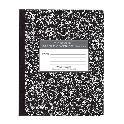 Roaring Spring Paper Products Composition Notebooks, 7 x 8.5, Wide Ruled, 36 Sheets, Black (77332)
