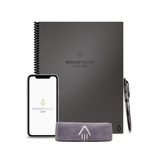Rocketbook Fusion Reusable Notebook Planner Combo, 8.5 x 11, 7 Page Styles, 42 Pages, Gray (EVRF-L-RC-CIG-FR)