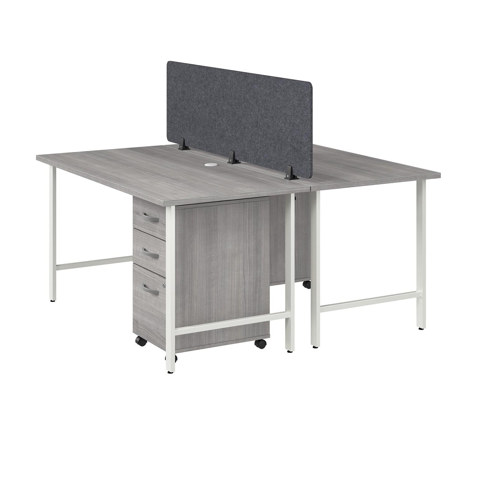 Bush Business Furniture Hustle 30H x 60W 2 Person Back to Back Cubicle Workstation, Platinum Gray (HUS014PGSU)