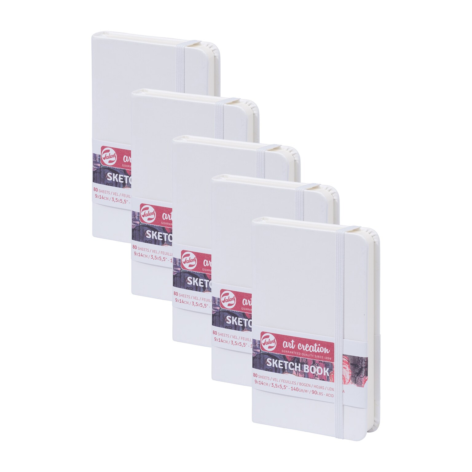 Talens Art Creation 3.5 x 5.5 Sketch Book, 80 Sheets/Book, 5/Bundle (TLN9314101M-5)