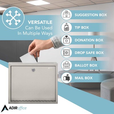 AdirOffice Multipurpose Mailbox Drop Box, Large, Beige (631-03)