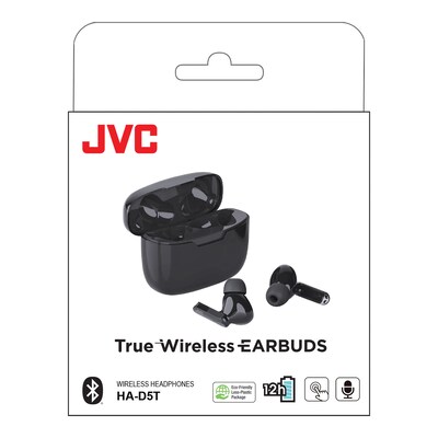 JVC Ultra-Compact True Wireless Earbuds with Charging Case, Bluetooth, Olive Black (HAD5TB)