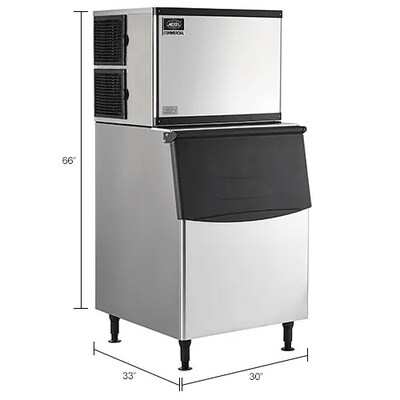 Global Industrial Nexel Modular Ice Machine With Storage Bin, Air Cooled, 500 Lb. Production/24 Hrs. (243032)