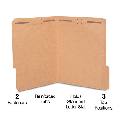 Staples® Reinforced Classification Folder, 2 Expansion, Letter Size, Kraft, 50/Box (ST831123/831123