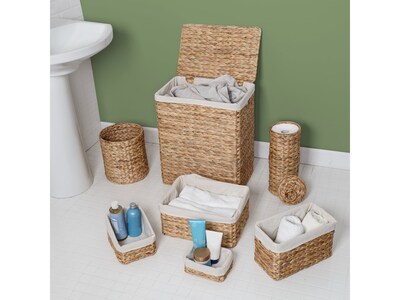 Honey-Can-Do Storage Baskets with Lids, Woven Water Hyacinth, Natural, 7-Piece Set (HMP-09359)