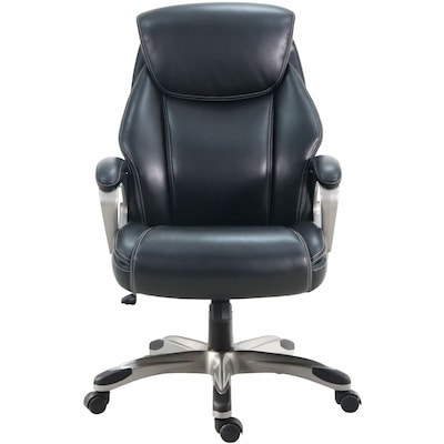 Lorell Kyros Polyurethane Swivel Executive Chair, Black (LLR63290)