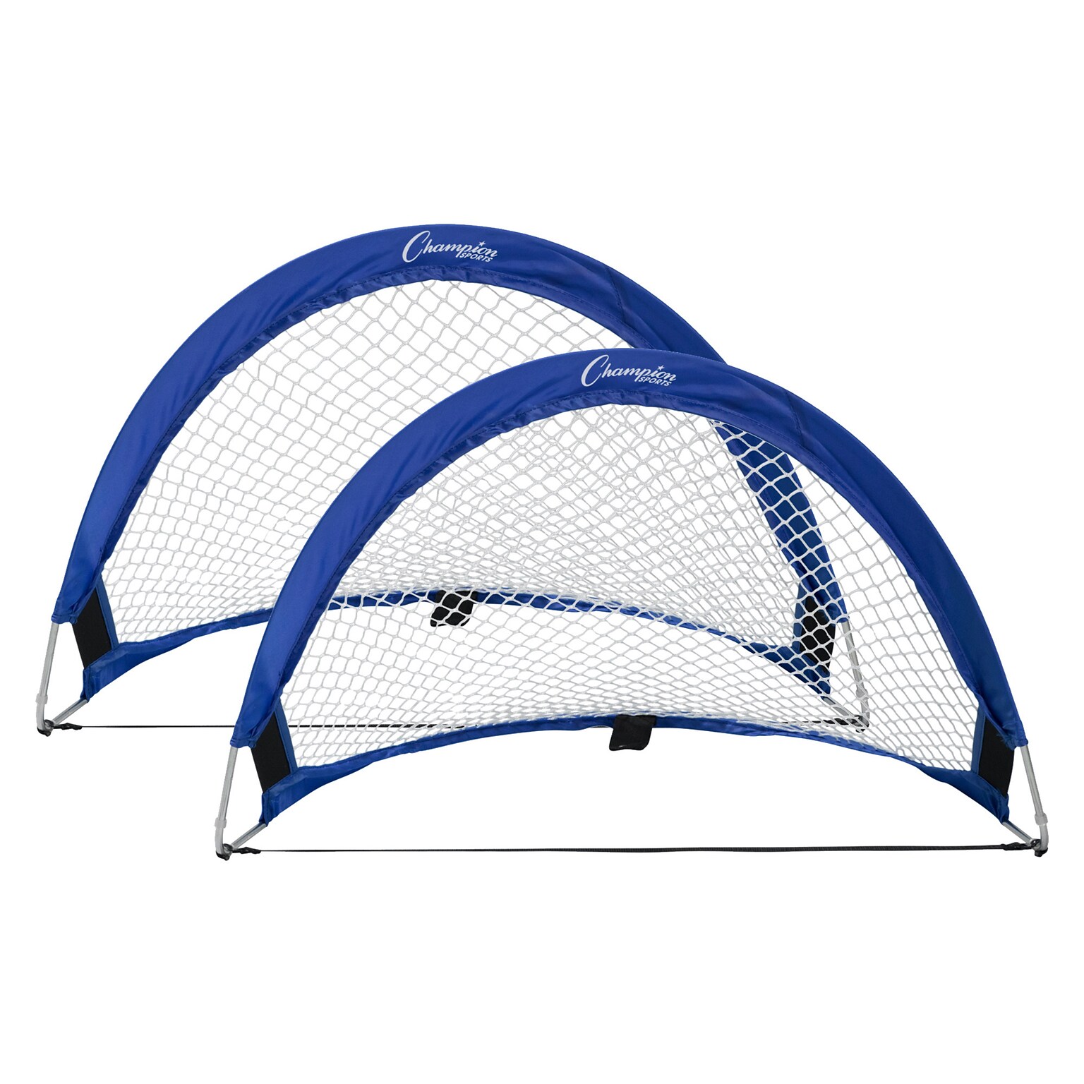 Champion Sports 30x18 Aluminum and Nylon Soccer Goal. Blue and White, (CHSSG3018)