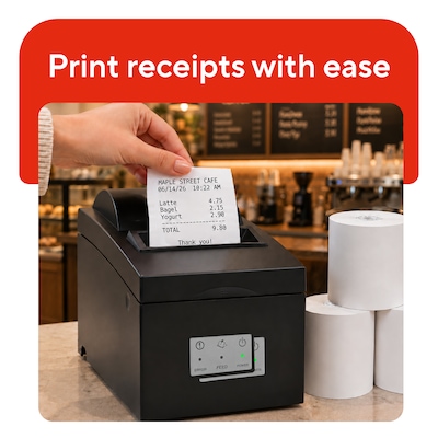 Staples Thermal Cash Register/POS Rolls, 1-Ply, 3 1/8" x 90', BPA Free, 72/Carton (18298-CC)
