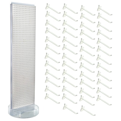 Azar Revolving Studio Base 60 x 16 Pegboard Floor Stand, White (700780-WHT-6W50)