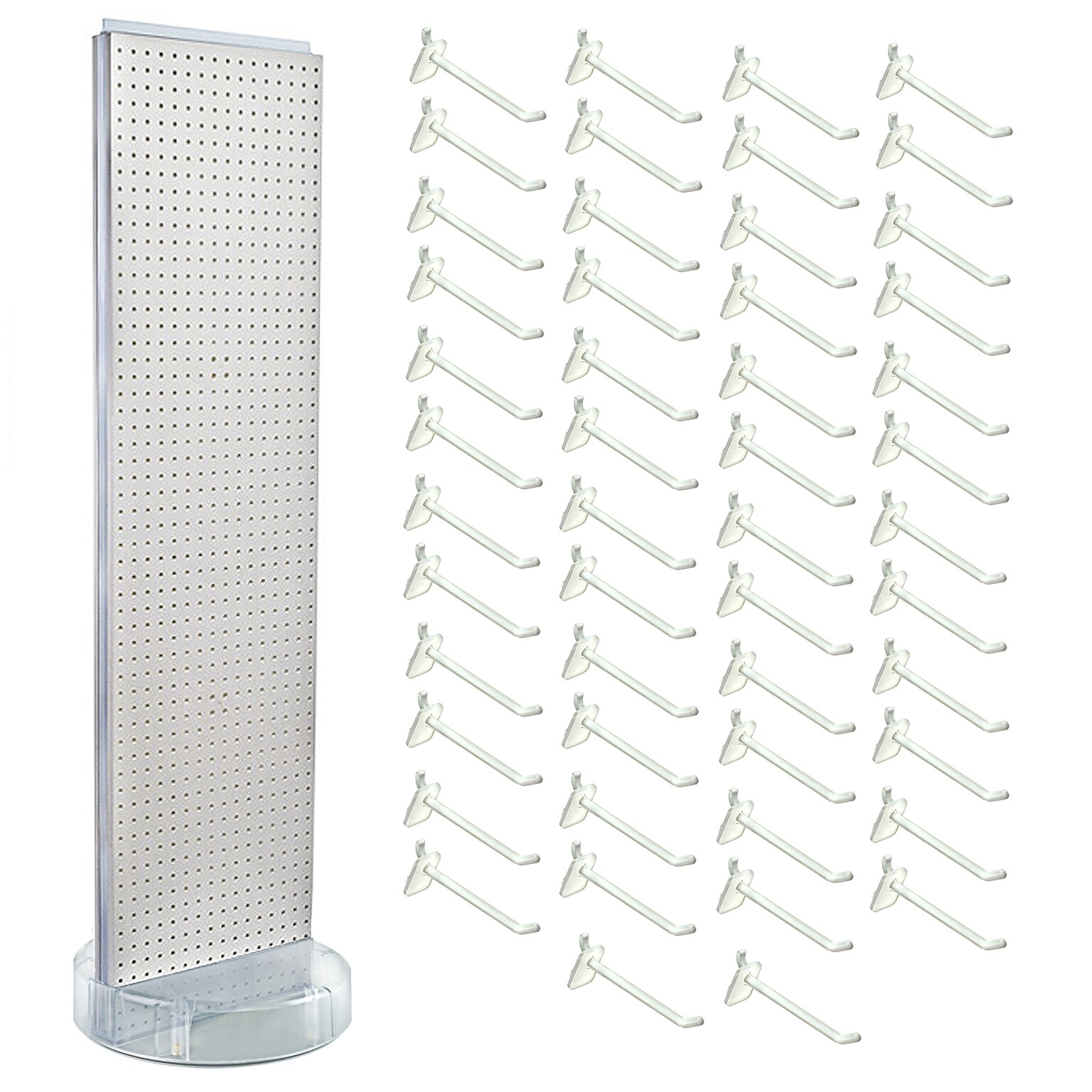 Azar Revolving Studio Base 60 x 16 Pegboard Floor Stand, White (700780-WHT-6W50)